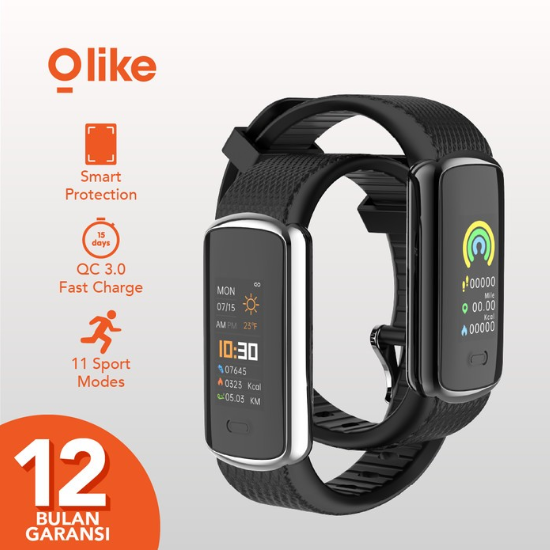 OLIKE SMARTBAND WATERPROOF IP67 SPORT HEALTH TRACKER MONITORING OW-B1 - Silver