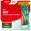 Colgate Fresh Confidence Anticavity Toothpaste with Cooling Crystals Cool Menthol 120g Twin Pack. 