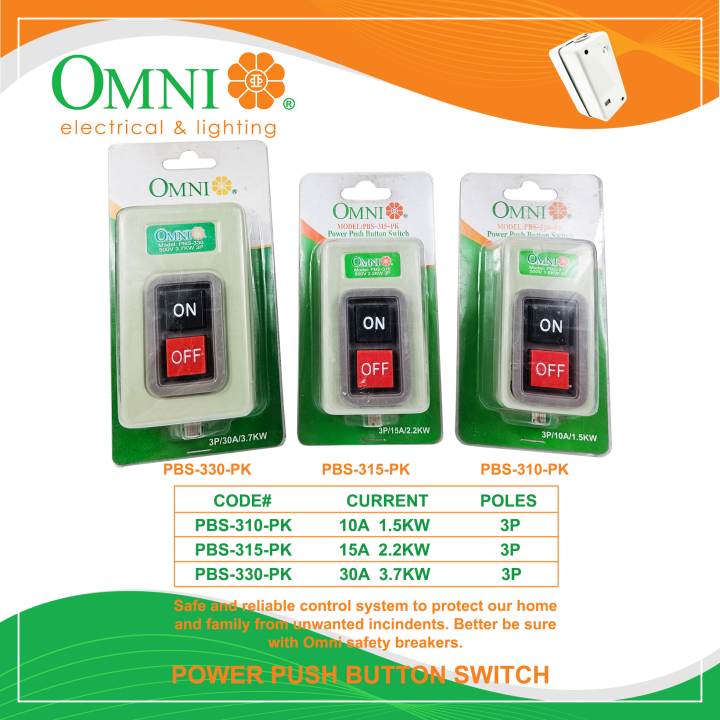 OMNI Power Push Button Switch 3P | Lazada PH