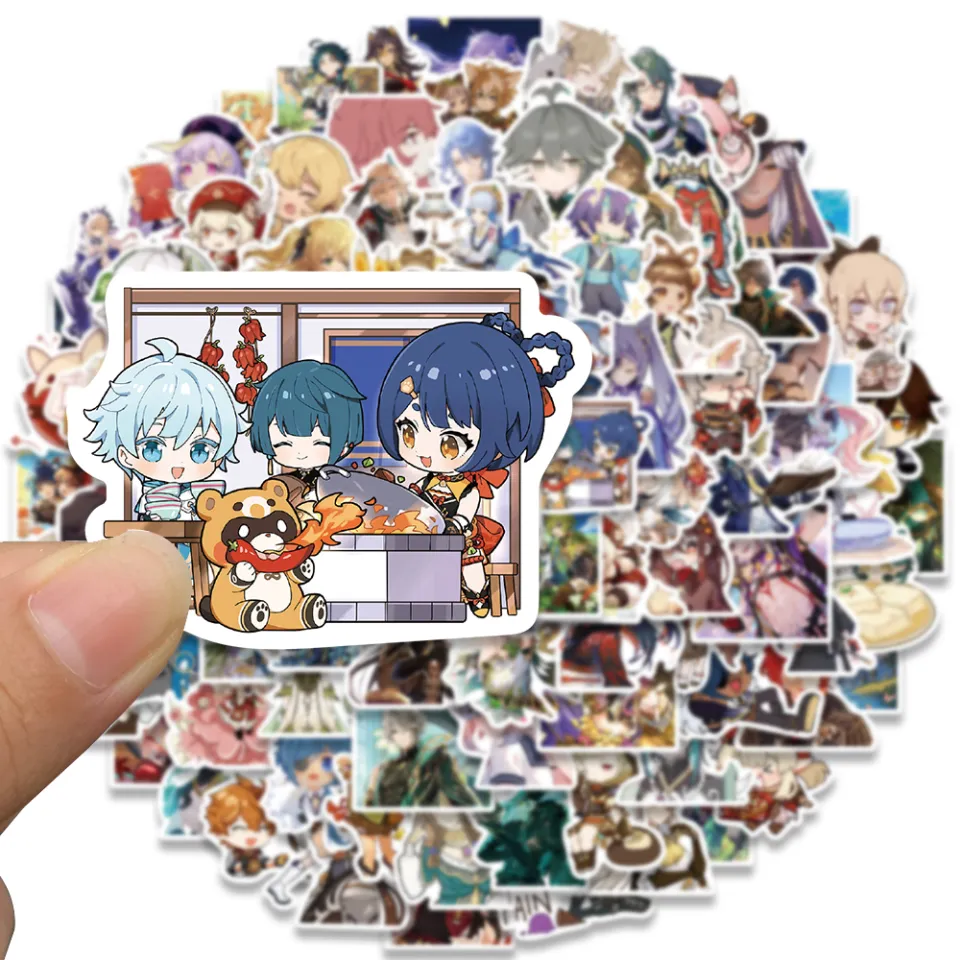 50/100pcs Cute Genshin Impact Stickers, Anime Gaming Sticker