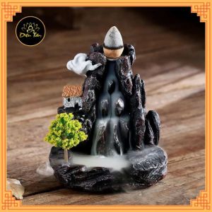Thác khói trầm hương xông trầm hương nụ trầm hương trầm hương khói ngược thác khói non bộ tiểu cảnh trang trí tặng 5 nụ trầm khói ngược cao cấp