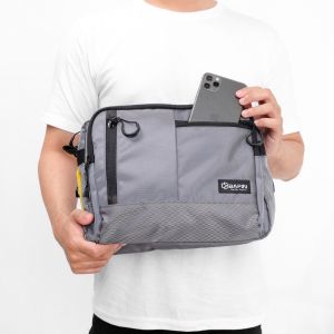 BAPIN Tas Selempang Kantor Kerja Laptop Pria Grey
