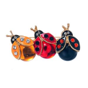Vibrant Insect Brooch Collection Stylish Ladybirds Pin Metal Craftsmanship Clothing Decoration For Versatile Outfits