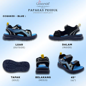 Cavando Kids Shoe CCQ6639/CCQ6640 Blue/Grey - Kasut Kanak-Kanak Kasual Ringan Selesa