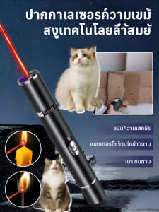 ตัวชี้เลเซอร์สำหรับสัตว์เลี้ยง แบบชาร์จไฟได้ ตัวชี้เลเซอร์กำลังสูง ของเล่นแมวหลายรูปแบบ ไฟตรวจจับกลากแมว ตัวชี้เลเซอร์สำหรับของเล่นสัตว์เลี้ยง