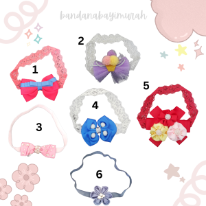 [PAKET HEMAT] [PAKET BUNDLING]MURAH Bandana Bayi Perempuan Premium / Headband / Karet Rambut / Bando Bayi/Baby Headband/ Headwrap/Bandana PHT19