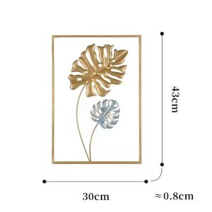ADALIA Luxury Multiselective Nordic Style Sofa Background Handicraft Home Decoration Easy to Use Wall Hanging Decor Ornaments Ginkgo Leaf Ornaments Leaves Sculpture Iron Arts Crafts