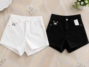 QUẦN ĐÙI KAKI THÊU MÈO NẰM MẶT CUTE DÀNH CHO NỮ