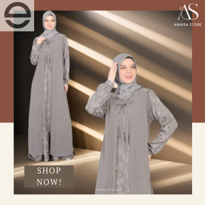 BAJU CANTIK REMAJA GAMIS PESTA ETHICA KAGUMI 317 COSMIC GREY  / DRESS GAUN PESTA & KONDANGAN WANITA FRESH & ELEGANT