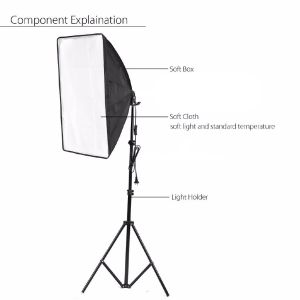 Selens Studio Lighting 50x70cm Softbox Kit With E27 Photographic Bulbs 2m Light Stand Professional Photography Equipment