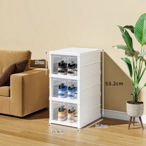 (SG Seller) Foldable Shoe Rack Space Saving Dustproof Shoe Box Multi Layer Shoe Cabinet Convenient Simple Organizers