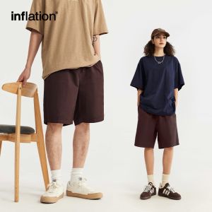 กางเกงขาสั้นขาตรงของผู้ชายเป็นมิตรกับสิ่งแวดล้อมเพื่อสวมใส่ล้างน้ำได้สำหรับฤดูใบไม้ผลิ/ฤดูร้อนสินค้าใหม่อินเทรนด์กางเกงลำลองหลวมสีทึบ