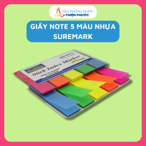 Giấy Note ghi chú phân trang 5 màu nhựa Suremark THIỆN PHƯỚC