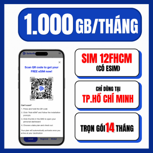 Sim Mobifone 14FHCM Miễn Phí 1000GB/Tháng (33GB/Ngày) Tốc Độ Cao Mua 12 Tháng Tặng 2 Tháng Không Nạp Khu Vực Hồ Chí Minh | FREESHIP - CHƯA KÍCH HOẠT