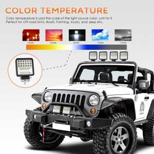 Lampu Tembak Motor Mobil Jeep Truk 40 Led Susun 12 24 Volt Tembus Kabut Floodlight Waterproof