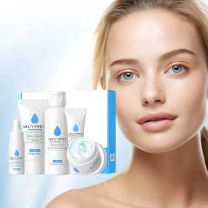Skin Care Set 5pc Multi-Effect Kit Moisturizing Cleanser Toner Serum Cream Eye Cream Women Gift Her Mom Wife Daughter