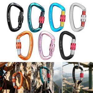 JESJELIU 5999mm Professional Safety Carabiner 7Colors 25KN Aluminum Climbing Buckle High Quality Mountaineering Protective Equipment Security Lock
