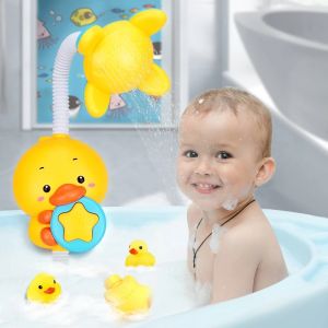 Baby Bath Toys Water Game Yellow Duck Faucet Shower Electric Water Spray Toy For Kids Children Bathroom Bathtub Game Bathing