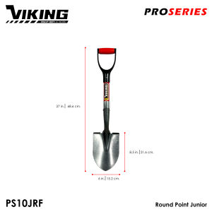 Viking Pro Series Shovel Red Fiberglass Handle Power D-Grip (Pala) for Gardening and Digging