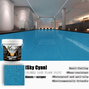 🔥1000G WITH TOOL 🔥 Self Leveling Imitation Marble Epoxy Colored Sand Floor Paint Bathroom Ceramic Tiles Cement Floor Tiles Waterproof and Anti-skid 环氧彩砂地坪漆
