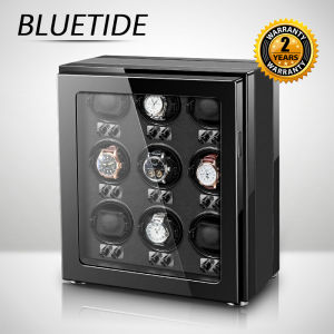 Wooden Watch Winder Box Storage Automatic Rotating Watch Box 9 Slots Led Shaker Luxury Inner Cortex Organizer Tray Holiday Gifts