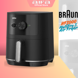 BRAUN MultiFry 3 HF3000 - Air Fryer 1500W 4.3L capacity analog interface adjustable temperature 80-200 degree black