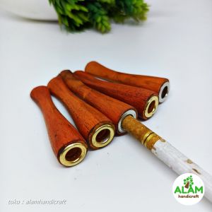 Pipa Kayu Galih Secang Merah Asli Pipa Rokok Once Cangklong Multi