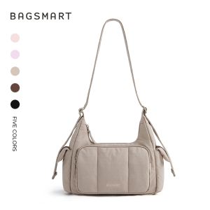 BAGSMART Shoulder Bag for Women Small Puffer Crossbody Bag Lightweight Hobo Handbag Puffy Pouch