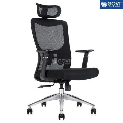 Ghế xoay văn phòng Govi Win W02A khung ghế chắc chắn khóa ngả lưng 3 vị trí ben hơi class 3 bền bỉ chân nhôm đúc cao cấp