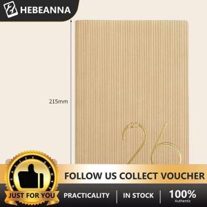 hebeanna 1Pcs 12 Months Wear-resistant 365 Days Efficiency Notebook With Bookmark Thick Paper English 2026 Schedule Planner Notepad