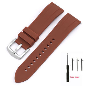 20mm 22mm 24mm Quick Release Sport Silicone Strap Men Women Waterproof Diving Rubber Bracelet for Seiko/Omega/Huawei Flat Head Universal Watchband