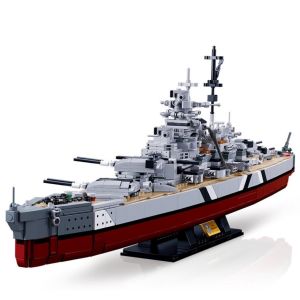 1849PCS MOC WW2 2in1 KMS Bismarck Tirpitz Battle Ship Battleship Model Toy Building Block Brick Gift Kids New Set 1:350