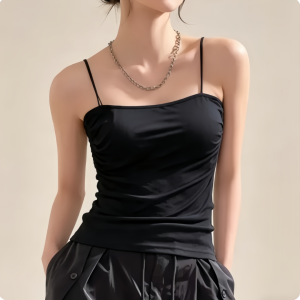 YIFAFA 【BUY 1 TAKE 1】Ladies Pure Solid Color Lace Trim And Two-Piece Top Vest With Chest Pad Slim-fit【2-3 Days Delivery】