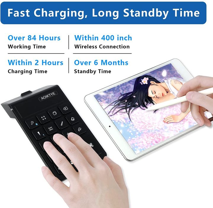 Aoiktye 2 Wireless Keyboard For Procreate,Artstudio，Ps， Bluetooth