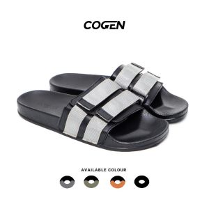Cogen Sandal Pria Sendal Slide Slop Selop Cowo GUDO Collection - Grey