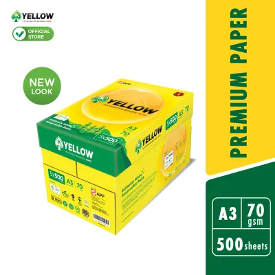 IK Yellow 500s 70gsm A3 paper 1 Carton box (5 Reams) (500 sheets/ream)