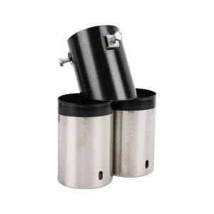 JDMGRAM 63mm Titanium Car Dual Exhaust Pipe Stainless Steel Exhaust Muffler Tip End Tail Pipe Universal Racing Modified Tailpipe Automobile Accessories