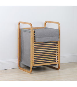 Laundry Baskets Bamboo Rack Bathroom Basket with Lid Fabric Storage Basket Creative Storage Shelving