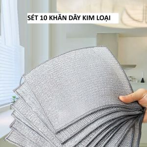 Sét 10 khăn vệ sinh nhà bếp khăn sợi kim loại