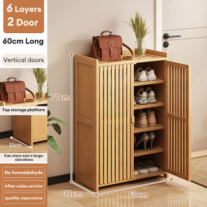 Bamboo Shoe Cabinet 6/7/8 Layers Storage Rack Shoe Rack Organizer Dustproof Wooden Shoe Rack Saving Space Deepen