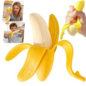 Super Stretchy Banana Squishy Mango Strawberry Fidget Stress Relief Toy for Kid and Adults Super Soft Stress Relief Fruit Party Favors