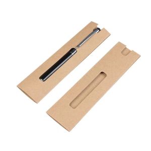 50Pcs/set Kraft Pencil Case Kraft Pen Pouch Office Gift Pouch Single Pen Sleeve