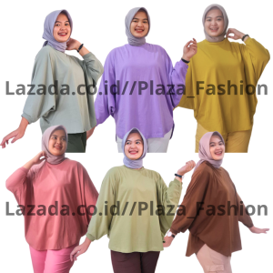KAOS BATWING RIB //TERBARU KEKIAN VIRAL//BATWING KOREAN ATASAN BLUES POLOS BASIC WANITA DEWASA JUMBO OVERSIZE BIGSIZE BESAR XXL