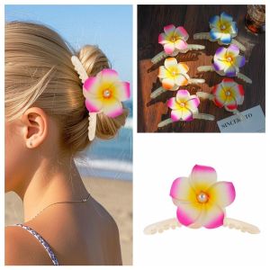 SMVU คลิปหางม้า กิ๊บติดผมรูปดอกไม้ โบฮีเมีย barrettes ไข่มุกไข่มุก คลิปผมดอกไม้ แฟชั่นสำหรับผู้หญิง หมวกสไตล์เกาหลี คลิปฉลามขนาดใหญ่ สาวๆ