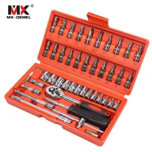 Kunci Socket Set 46pcs Lengkap 1/4" Inch Sok Tool KIt Motor Mobil D022