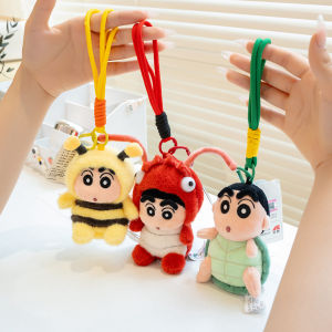 Original Anime Crayon Shin-chan Plush Toy Pendant Toy Cosplay  Penguin Turtle Lobster Bee Doll  Waniyama San Cute Bathrobe Plush Keychain Bakcpack Cars Plush Keychains Christmas Gift