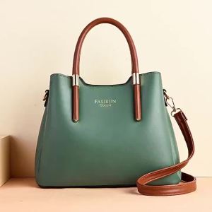 PU leather large-capacity womens handbag color-blocking fashion commuter bag can be carried by hand shoulder or crossbody suitable for mothers