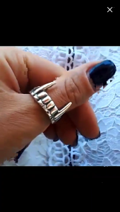 Gothic Vampires Tooth Ring Opening Rings Comfort Fit Costume Accessory Finger Silver/Golden Color Alloy Texture