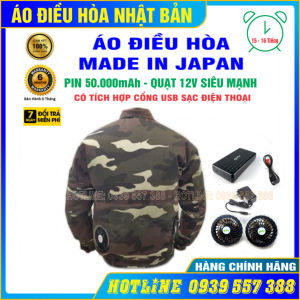 ÁO ĐIỀU HÒA NHẬT BẢN 50.000mAh - QUẠT 12V KHÔNG CHỔI THAN SIÊU MẠNH ÁO QUẠT GIÓ LÀM MÁT CHỐNG NẮNG NÓNG