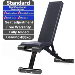 EBUY Household Dumbbell Bench Foldable Pure Steel Abdominal Muscle Board Fitness Chair Bench Press Bench press bench Sit-up board Home professional fitness chair Multifunctional Roman chair Back extension Free Pull Rope